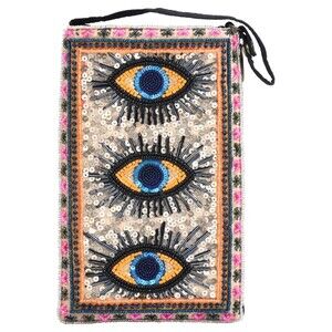 Evil Eye Club Bag Beaded Cell Phone Purse